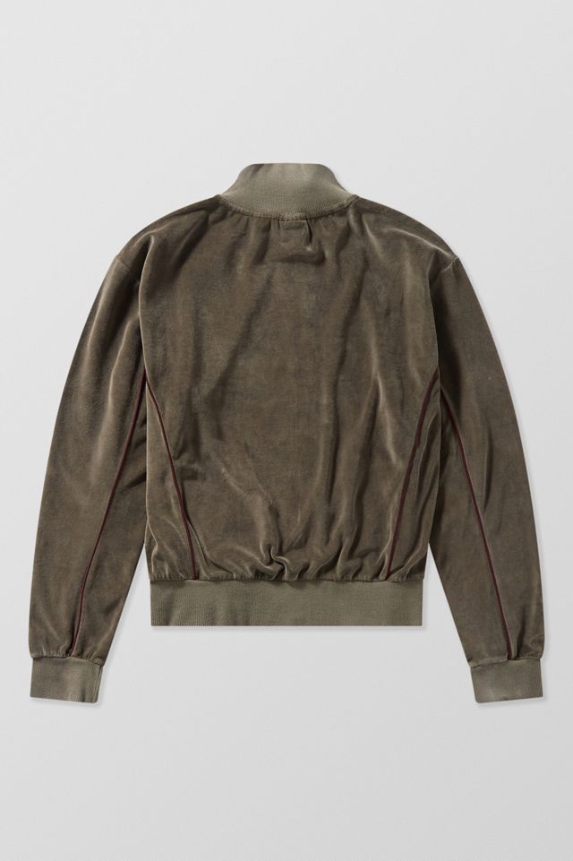 iets frans... Khaki Harri Piped Velour Track Top #7