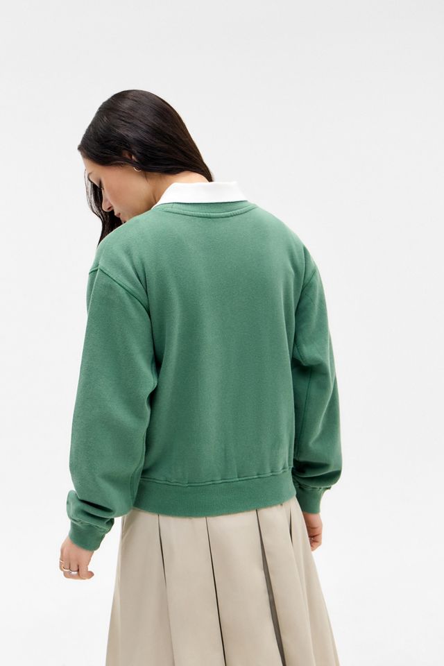 iets frans... Sweat-shirt vert rétréci avec appliqué #3