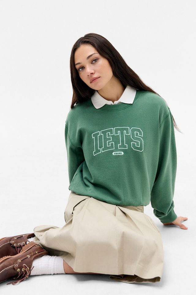 iets frans... Sweat-shirt vert rétréci avec appliqué #4