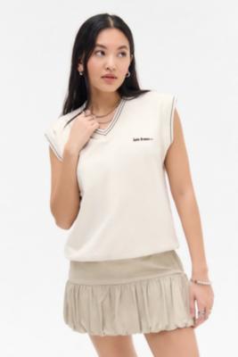 iets frans. Sleeveless V-Neck Sweatshirt - White XS at Urban Outfitters