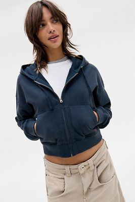 BDG Navy Ost Zip-Durch Kapuzenpullover
