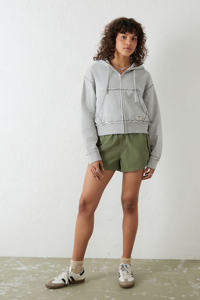BDG - Sweat à capuche zippé souple gris chiné #1