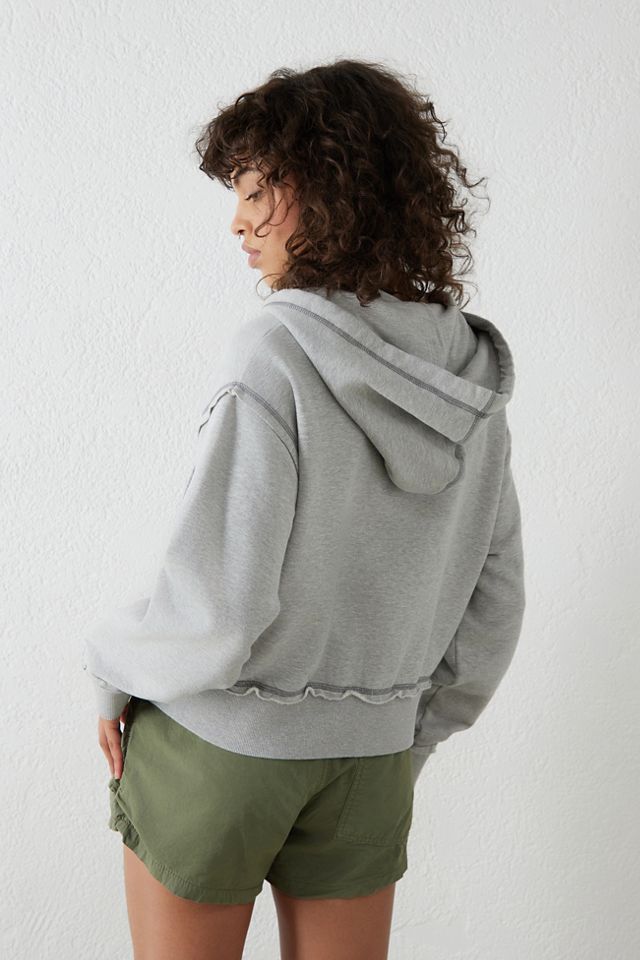 BDG - Sweat à capuche zippé souple gris chiné #3
