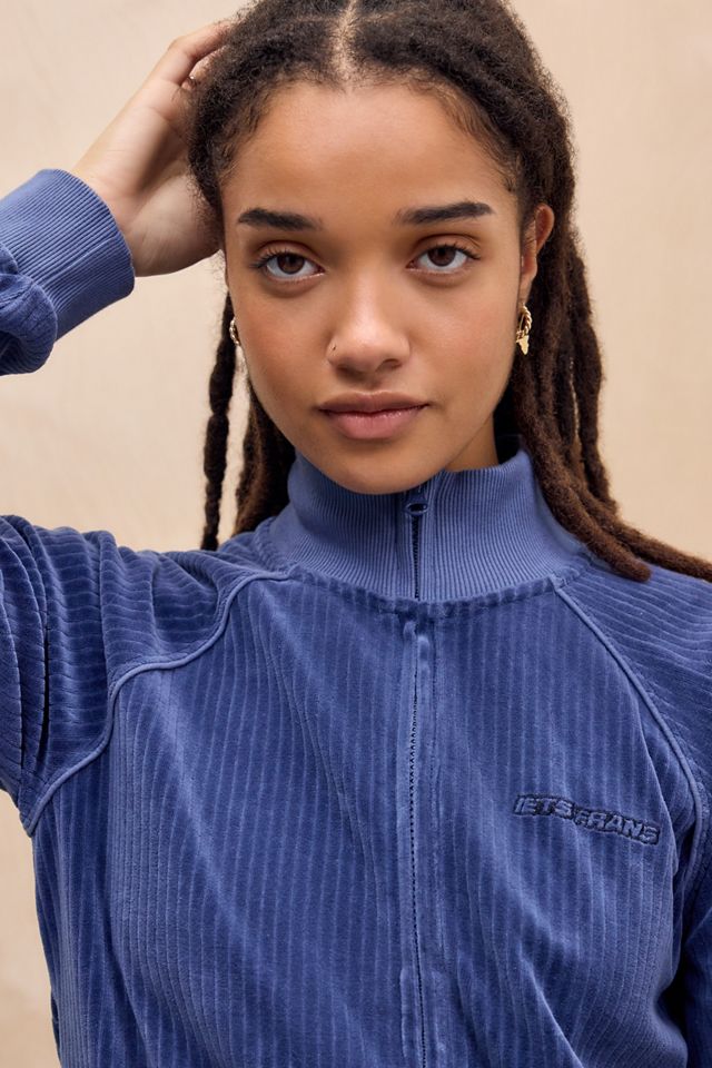 iets frans... Ally Shrunken Velour Corduroy Track Top #1