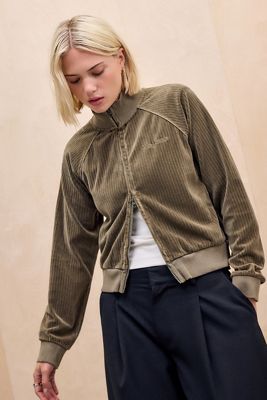 iets frans... Khaki Ally velour Corduroy Track Top