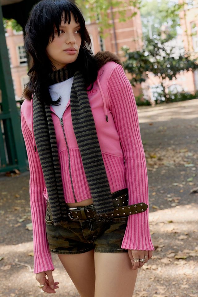 BDG Tina Faux Fur Trimmed Hoodie #1