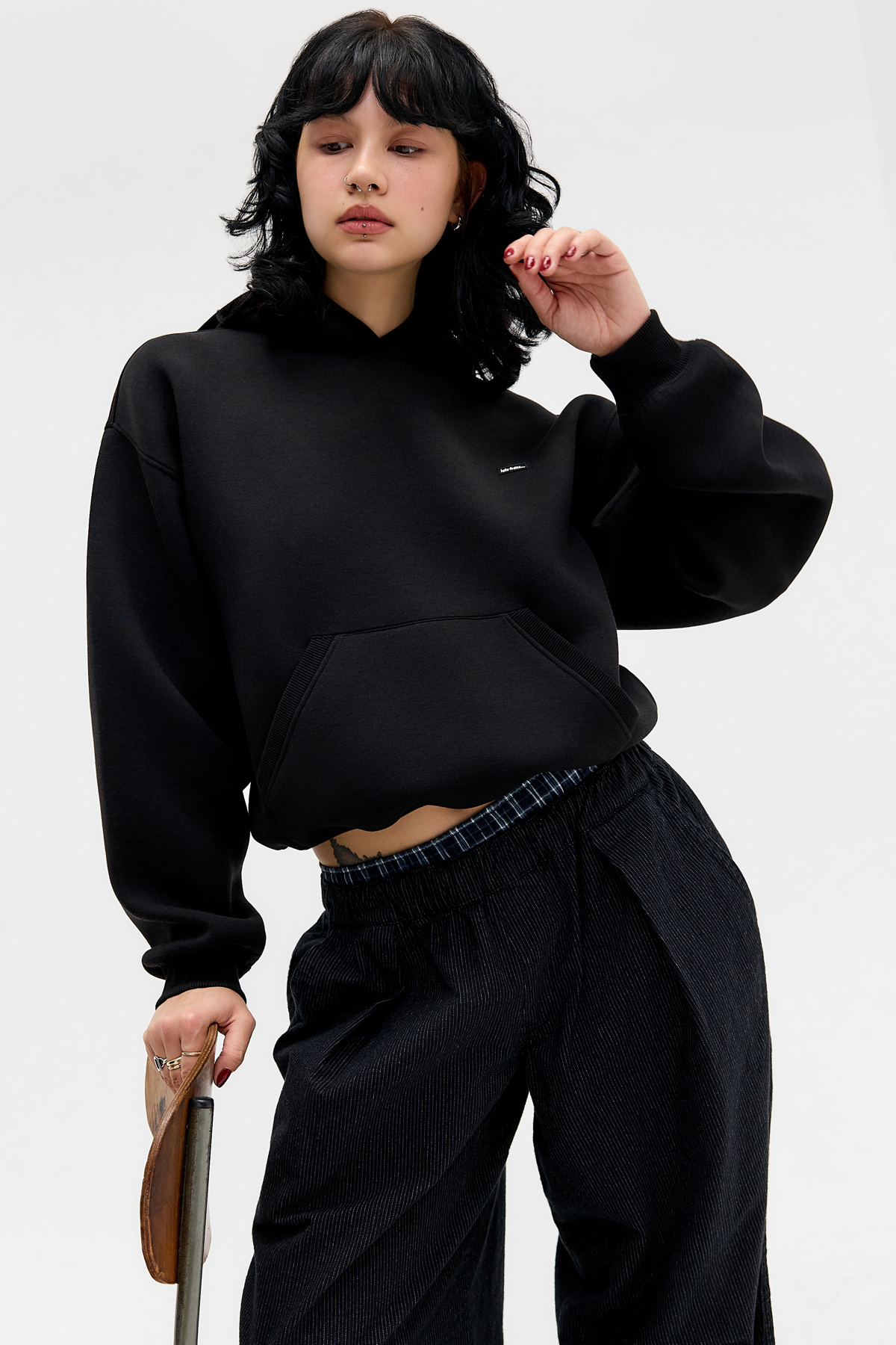 iets frans... Black Scuba Pullover Hoodie