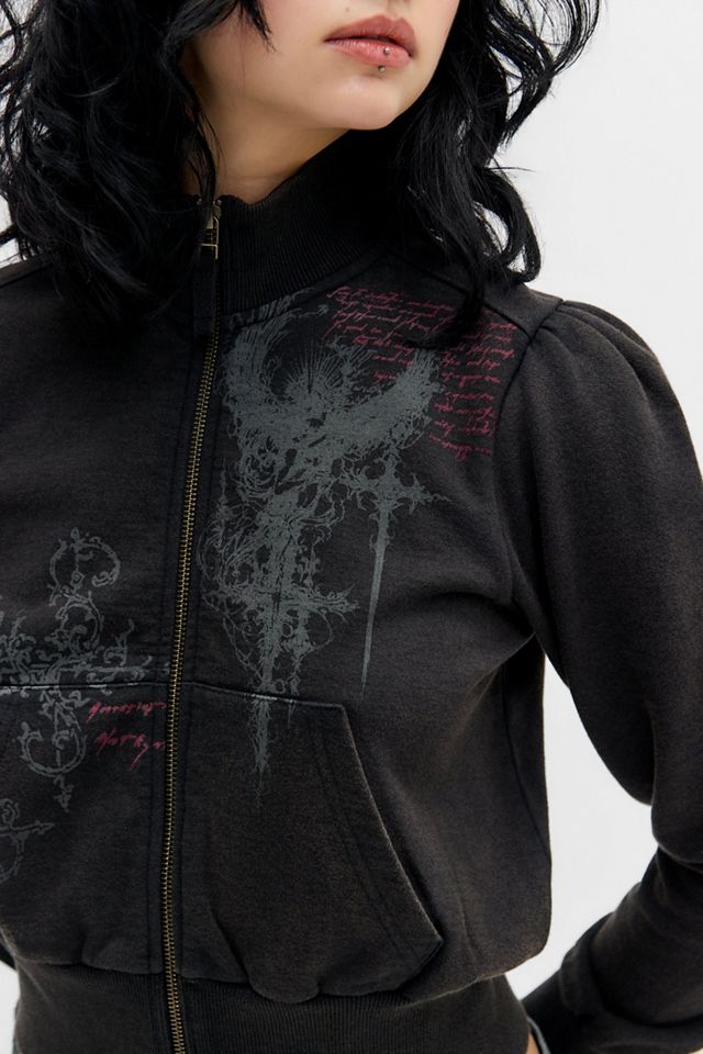 Silence + Noise Black Shrunken Track Top #1