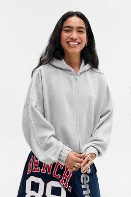 iets frans... Zip-Through Kapuzenpullover mit Ballonsaum