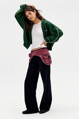 iets frans... Zip-Through Kapuzenpullover mit Ballonsaum