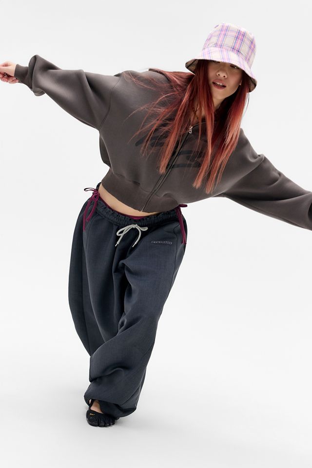 iets frans... Dunkelgrauer Scuba-Crop-Zip-Hoodie #1