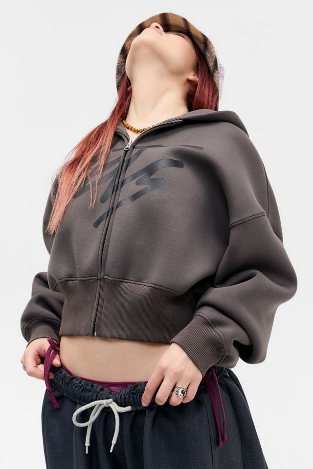 iets frans... Dunkelgrauer Scuba-Crop-Zip-Hoodie #2