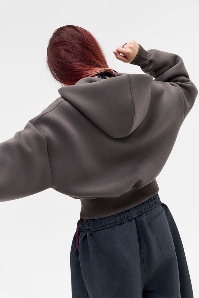 iets frans... Dunkelgrauer Scuba-Crop-Zip-Hoodie #3