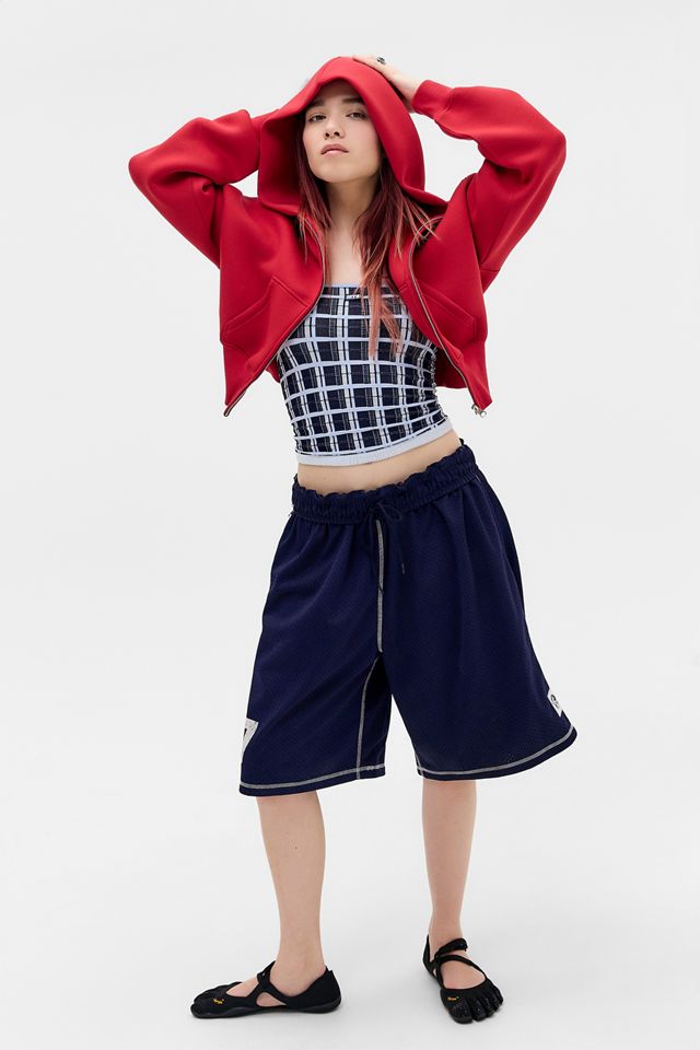 iets frans... Felpa con Cappuccio Crop Rossa in Scuba con Zip-Intera #3