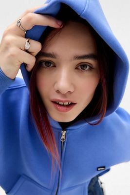 iets frans... Scuba Crop Zip-Through Hoodie