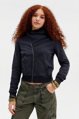 UO Claude Asymmetric Zip-Through Hoodie