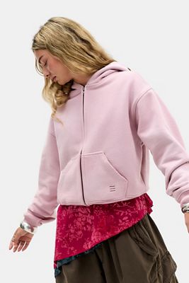 BDG Sonnengebleichter Zip-Through Kapuzenpullover