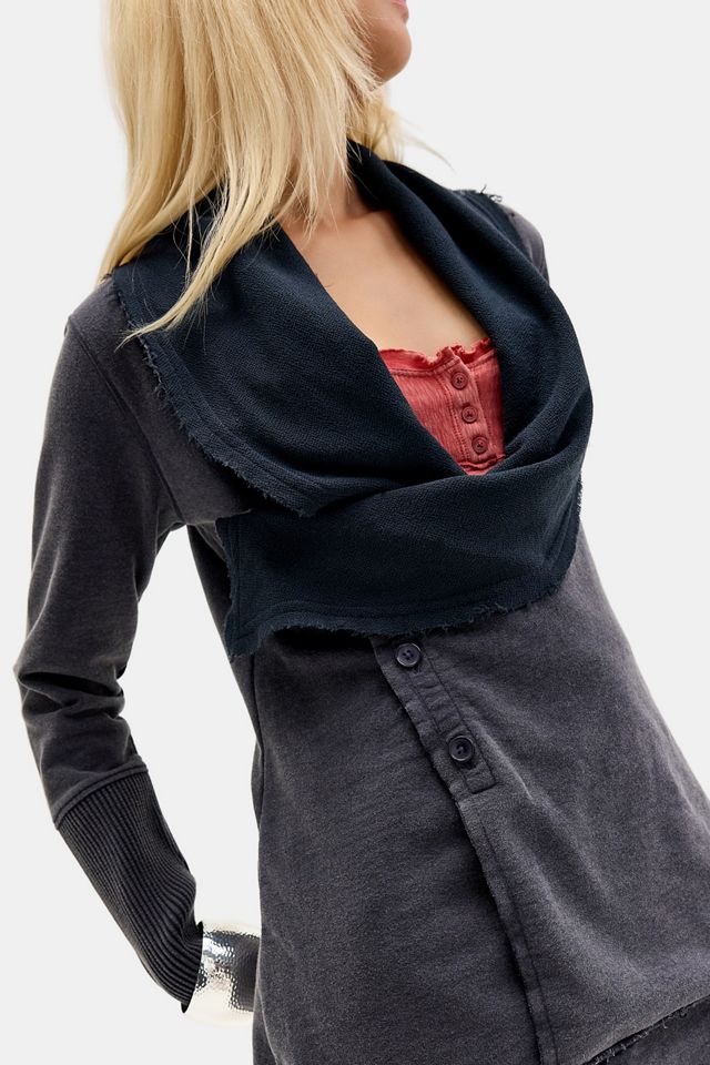 Cardigan UO Drape Button à manches longues #2
