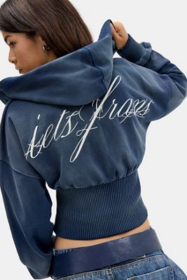 iets frans... Italic Logo Cinched Zip-Through Hoodie