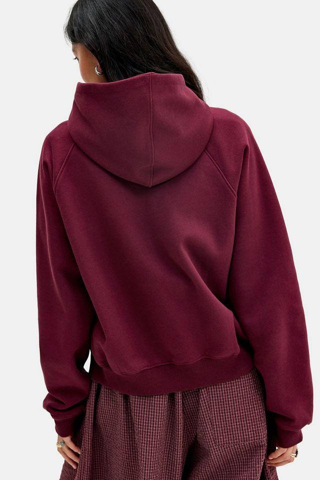 iets frans... Burgunderfarbener Asymmetrischer Zip-Through Hoodie #3