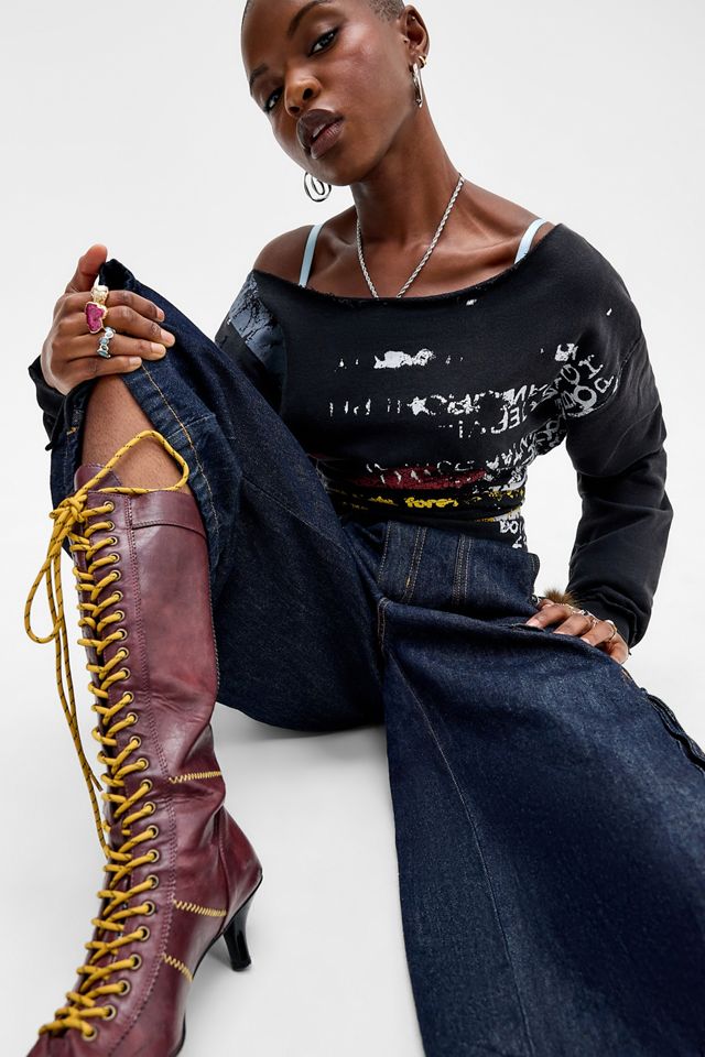 Sweat à lacets UO avec graphique texte #4