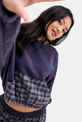 iets frans...Navy Bubble Hem Hoodie