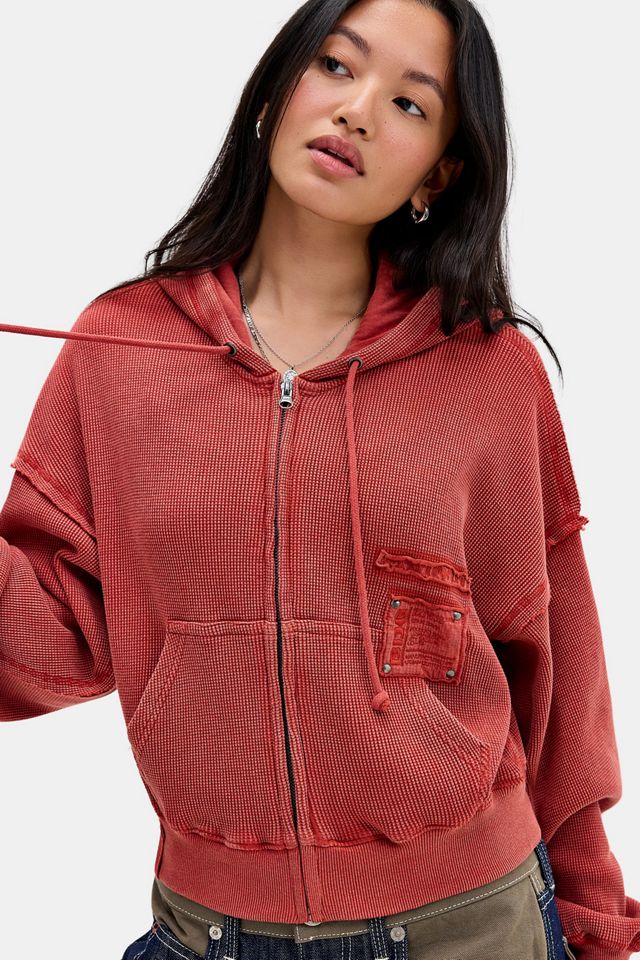 BDG Zip-Through Waffle Hoodie #2