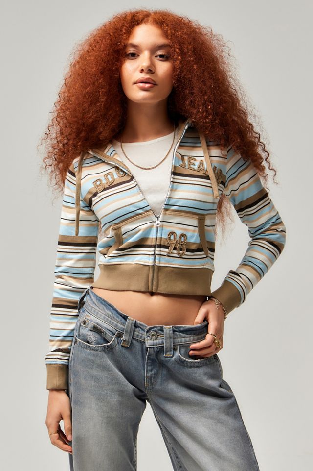 BDG Applique Stripe Zip-Up Hoodie #1