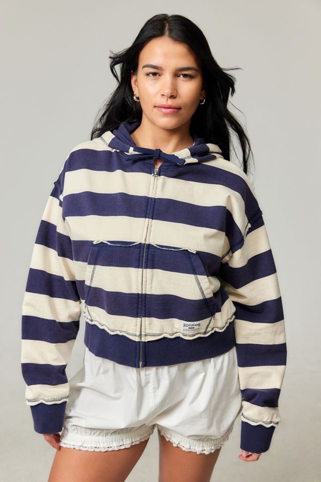 BDG Stripe Felpa con cappuccio e zip #4