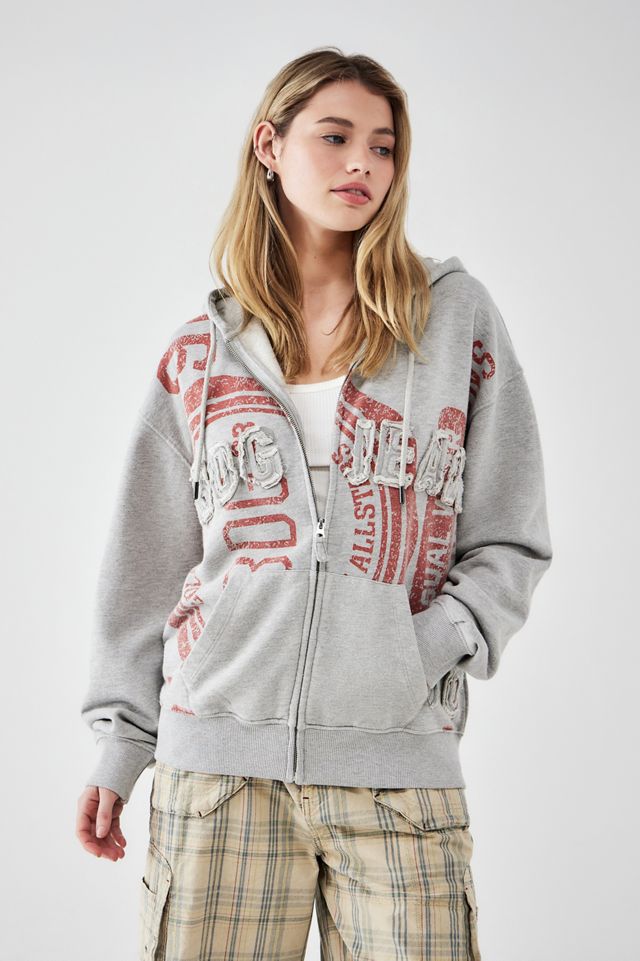BDG Applique Zip-Through Hoodie #1