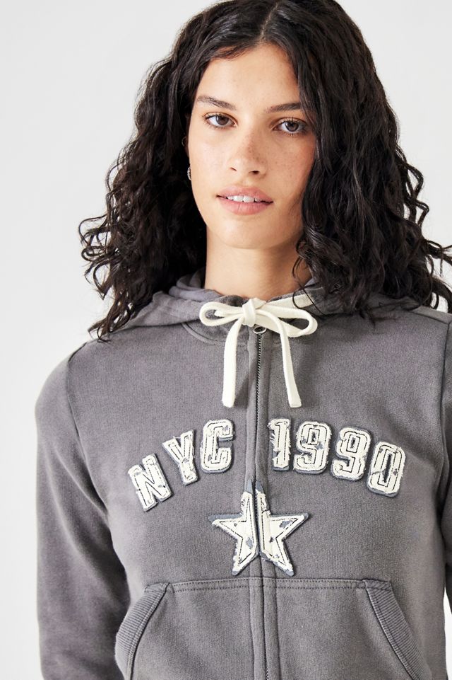 UO 1990 NYC Applique Zip-Through Hoodie #3
