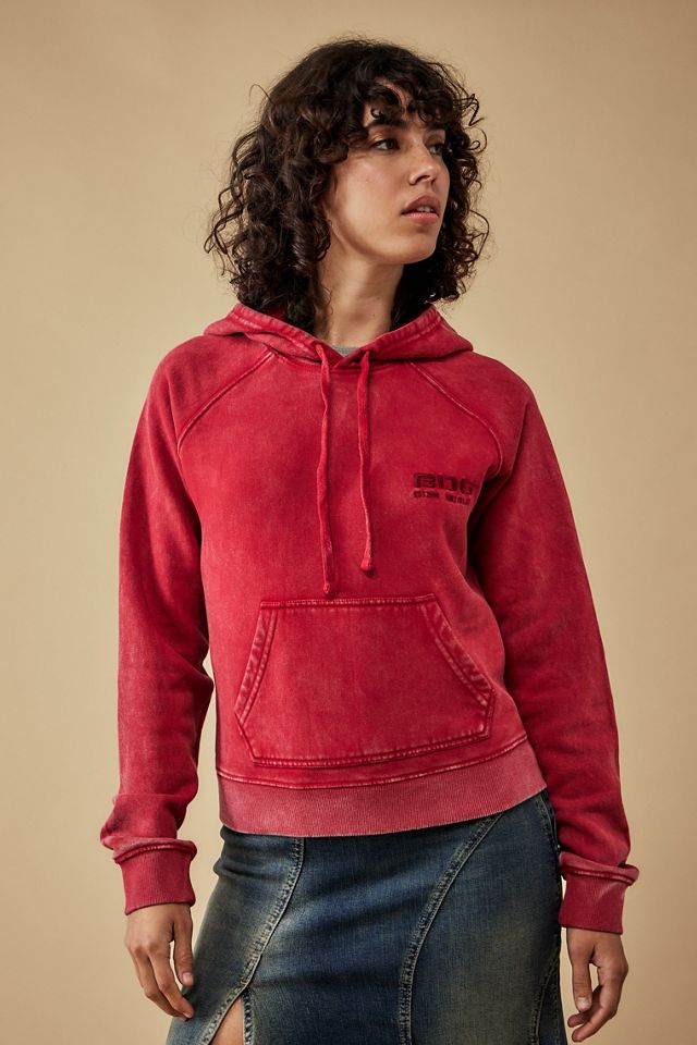 BDG Red Shrunken Acid Wash Hoodie  #2