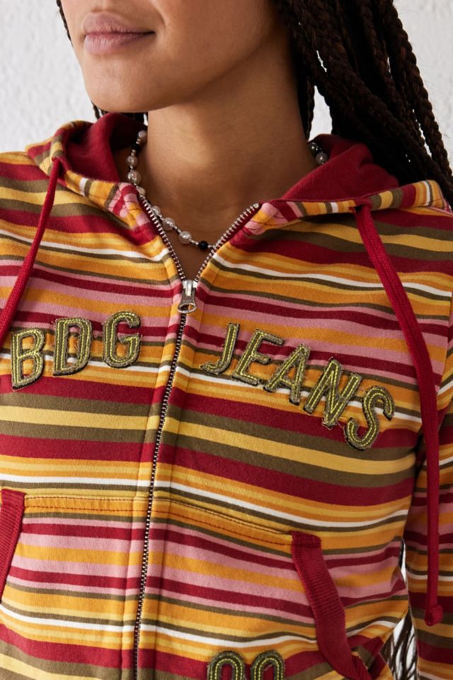 Urban outfitters striped on sale hoodie