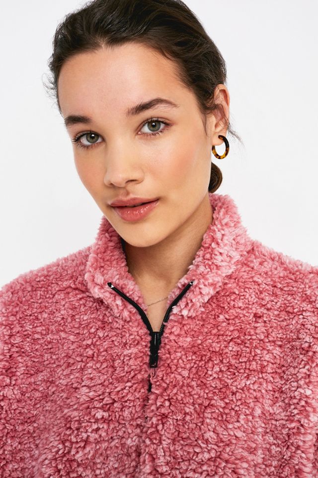 Urban Outfitters – Trainingsjacke „Marshmallow“ aus Teddyplüsch in Rosa #1