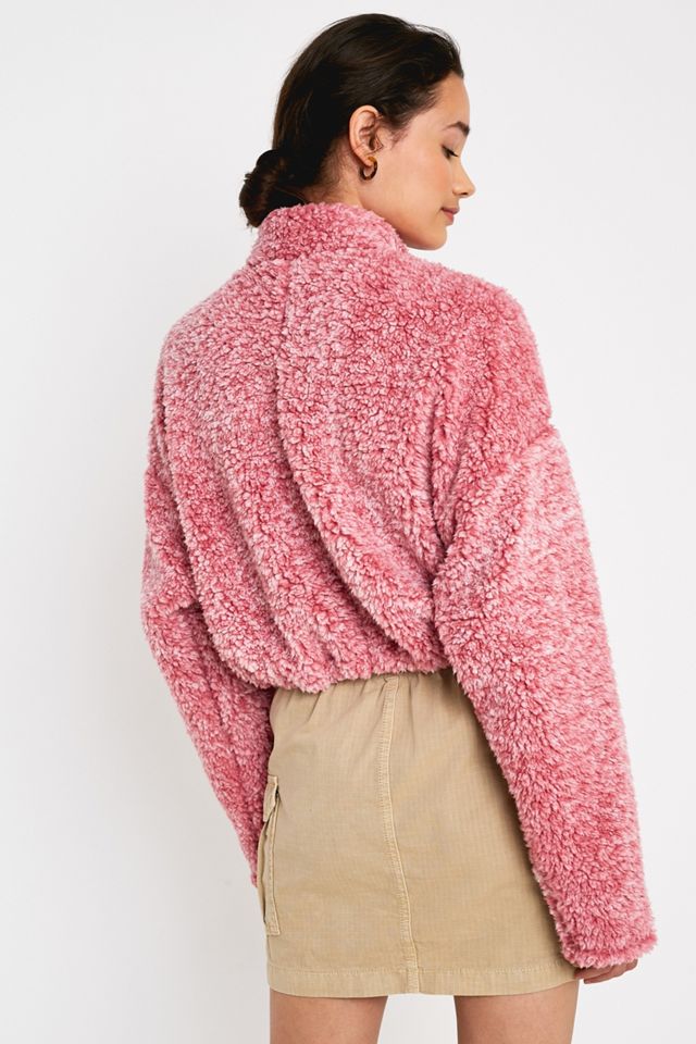 Urban Outfitters – Trainingsjacke „Marshmallow“ aus Teddyplüsch in Rosa #3
