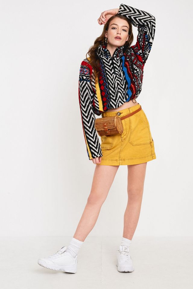 UO Bright Multicolour Stripe Teddy Track Top #2