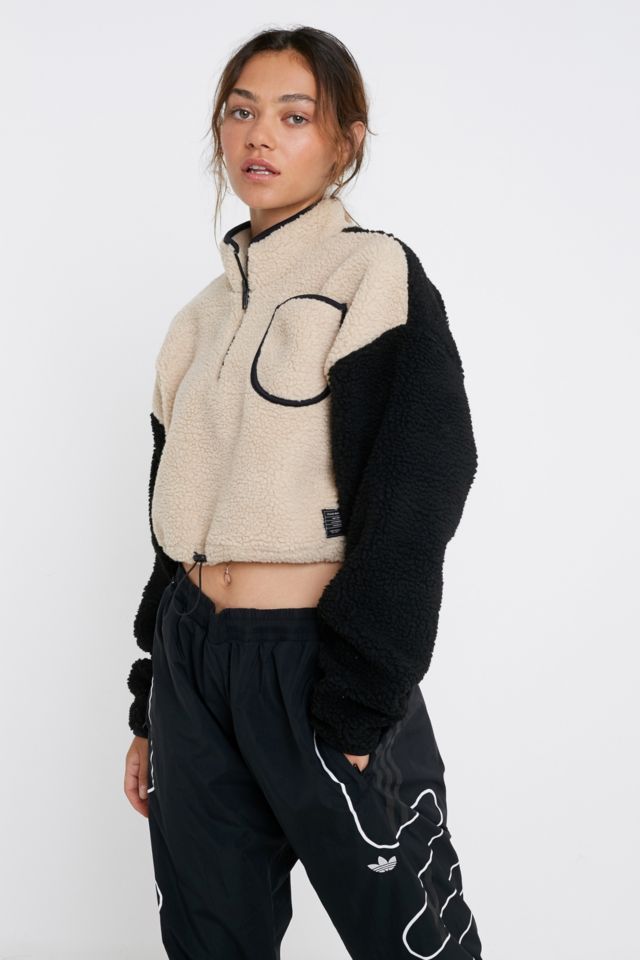 UO Colourblock Teddy Crop Pullover Top | Urban Outfitters UK