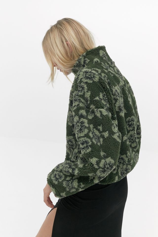 UO - Haut de survêtement court en peluche à motif floral #3