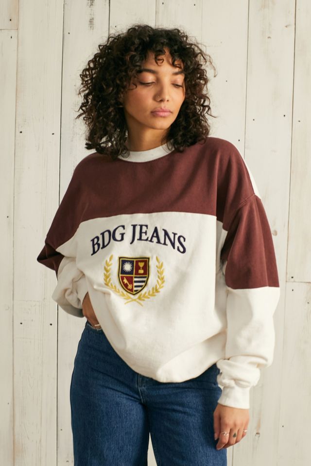 BDG Colourblock Crest Sweatshirt | Urban Outfitters UK