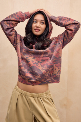 Camo Raglan Hoodie - XS at Urban Outfitters - BDG - Modalova