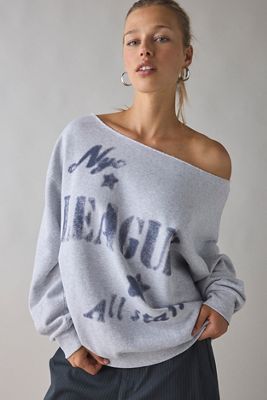UO NYC Stamp Off-Shoulder Sweatshirt