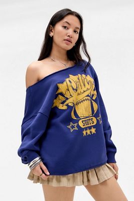 UO Cali Sports Off-Shoulder Sweatshirt