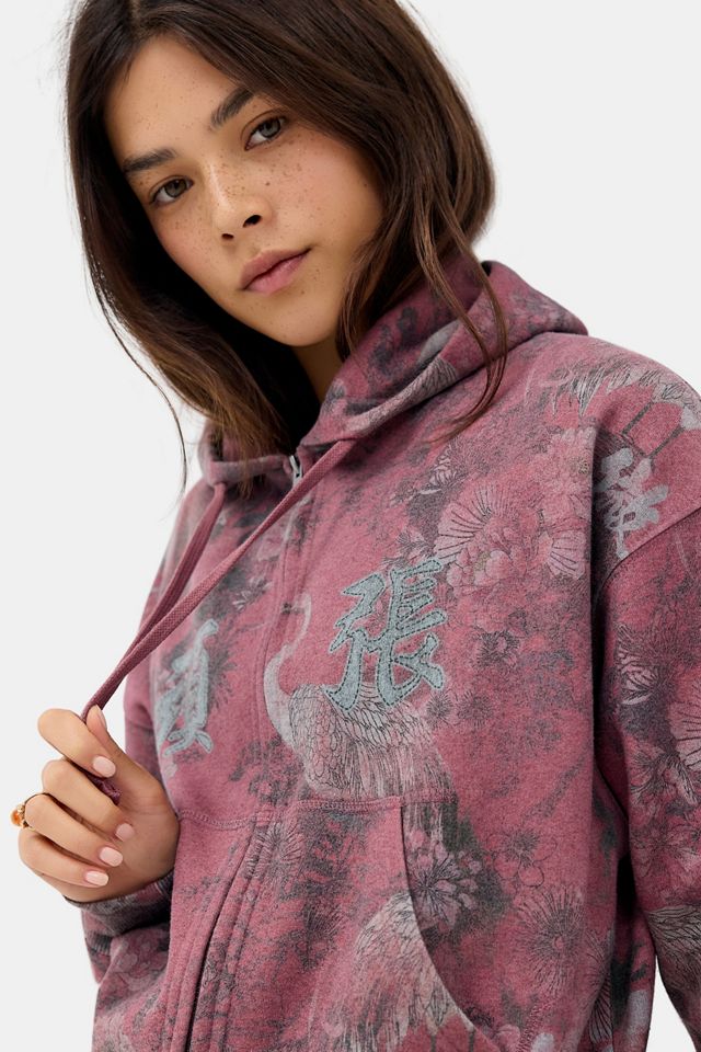 Kimchi Blue Good Luck Asiatischer Zip-Through Kapuzenpullover #2