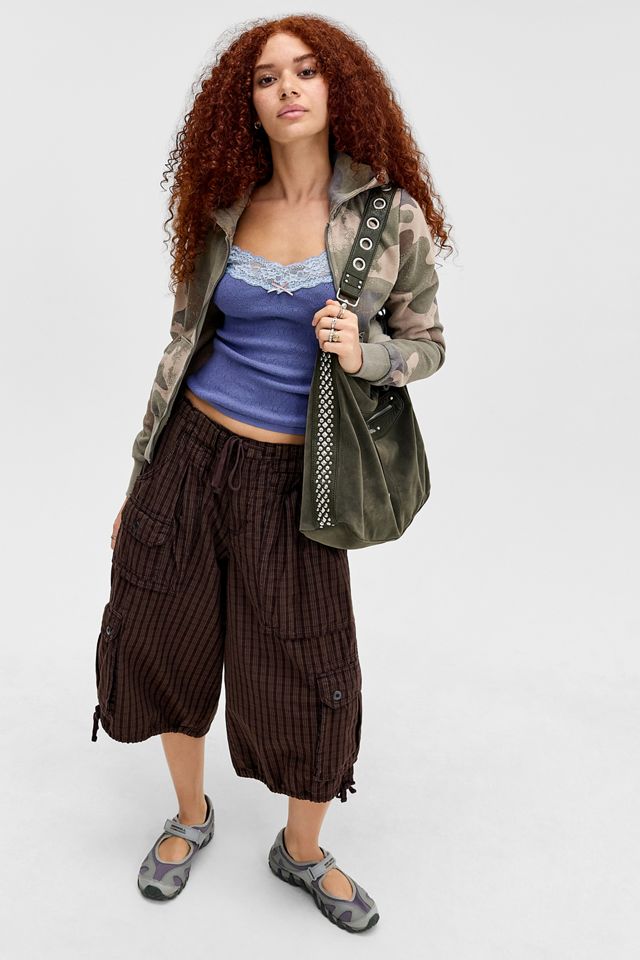UO Camo Crop Zip-Through Hoodie #1