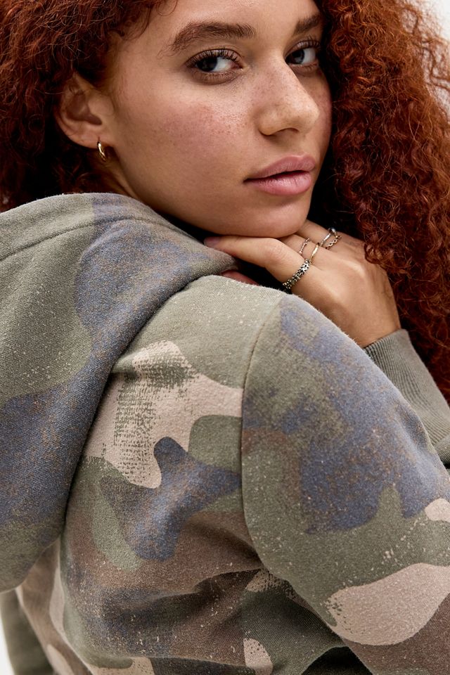 UO Camo Crop Zip-Through Hoodie #2