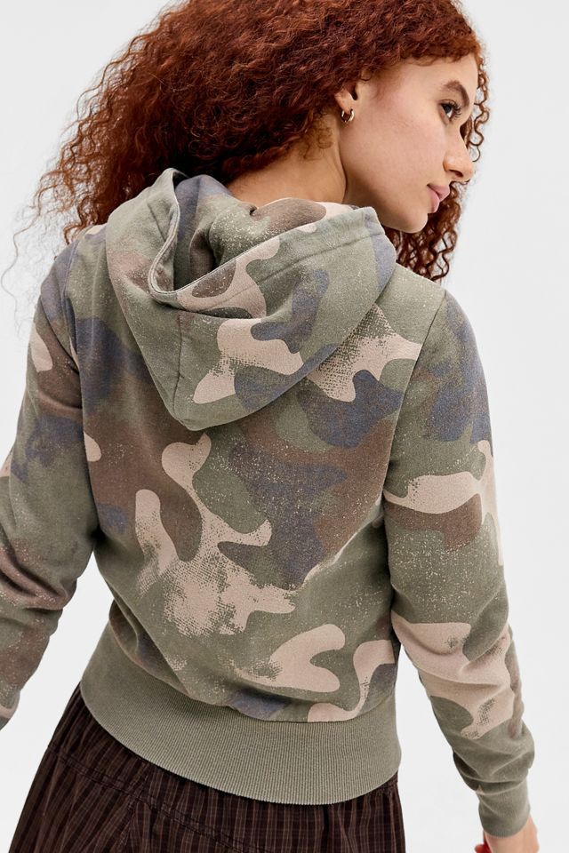 UO Camo Crop Zip-Through Hoodie #3
