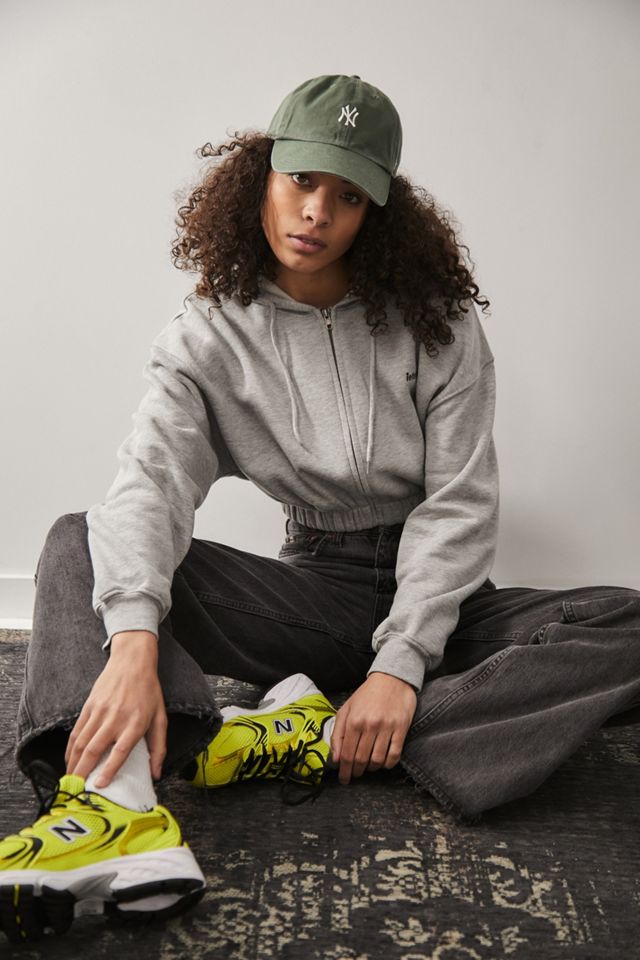 iets frans Grey Zip-Through Crop Hoodie | Urban Outfitters UK