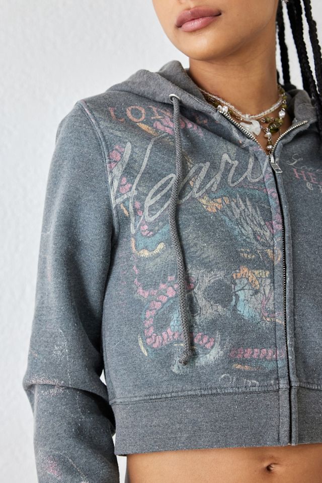 UO Lonely Hearts Cropped Zip-Up Hoodie  #3