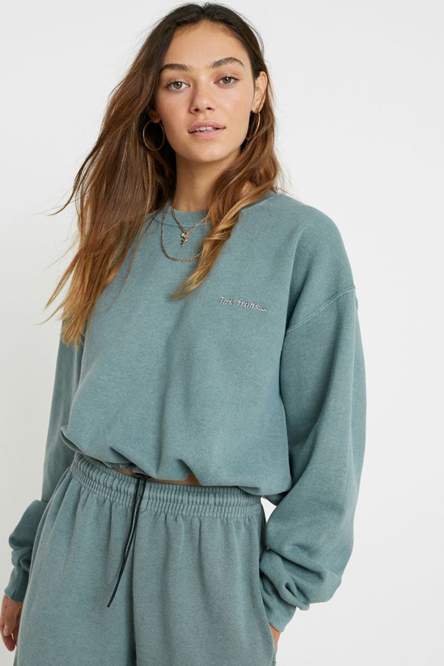 iets frans... Teal Bubble Hem Crew Neck Sweatshirt 