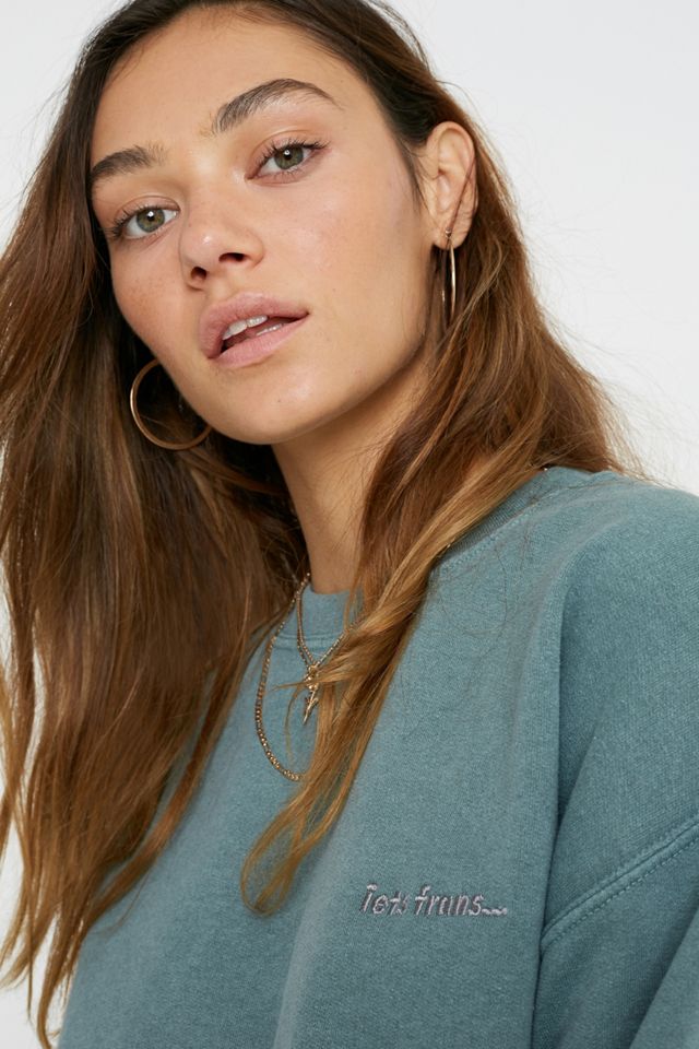 iets frans... Teal Bubble Hem Crew Neck Sweatshirt  #2